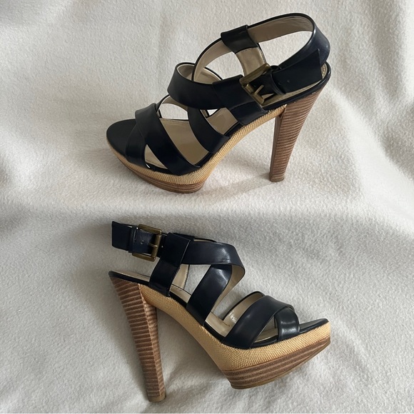 Colin Stuart Leather Strappy Platform Stilettos - Picture 3 of 15